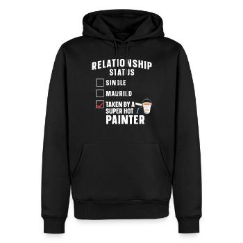 Peintre en bâtiment décorateur petite amie - Sweat à capuche Premium bio Homme - noir - Devant - Nico (187cm)