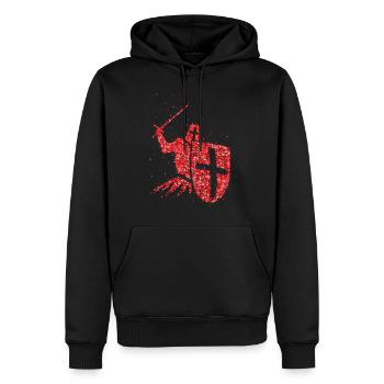 Crusader Knights Templar Crusader Order - Sweat à capuche Premium bio Homme - noir - Devant - Nico (187cm)