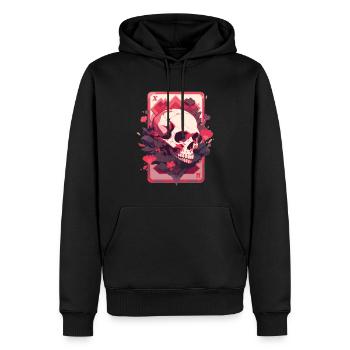 Poker Joueur de poker Jeu de cartes de casino - Sweat à capuche Premium bio Homme - noir - Devant - Nico (187cm)