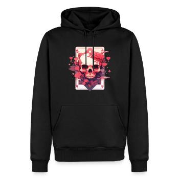 Poker Joueur de poker Jeu de cartes de casino - Sweat à capuche Premium bio Homme - noir - Devant - Nico (187cm)