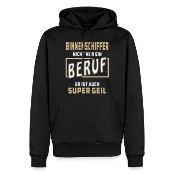 BINNENSCHIFFER NICHT NUR EIN BERUF - Männer Premium Bio Hoodie - Schwarz - Vorne - Nico (187cm)