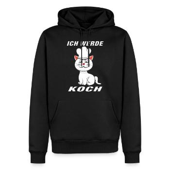 KATZE KOCH ICH WERDE KOCH - Männer Premium Bio Hoodie - Schwarz - Vorne - Nico (187cm)
