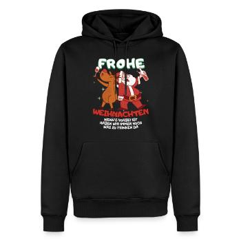 Lustiges Wichteln Frohe Weihnachten mit Getränke - Männer Premium Bio Hoodie - Schwarz - Vorne - Nico (187cm)