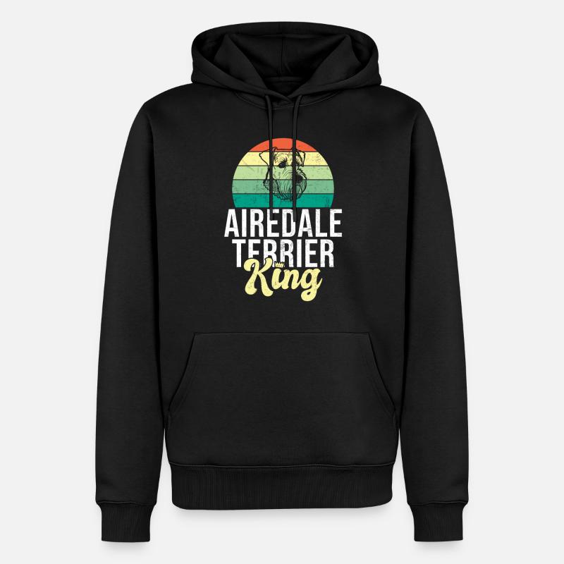 Cadeaux Airedale Terrier - Sweat à capuche Premium bio Homme - noir