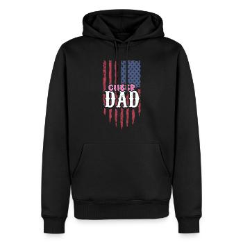 Cheer Papa Pom-pom girl Papa - Sweat à capuche Premium bio Homme - noir - Devant - Nico (187cm)