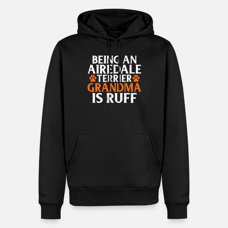 Cadeaux Airedale Terrier - Sweat à capuche Premium bio Homme - noir