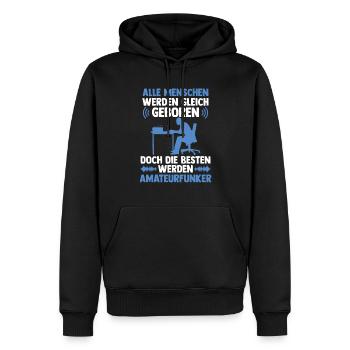 Die Besten werden Amateurfunker Hobbyfunker - Männer Premium Bio Hoodie - Schwarz - Vorne - Nico (187cm)