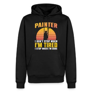 House Painter Decorator Retro - Men’s Premium Organic Hoodie - black - Front - Nico (187cm)