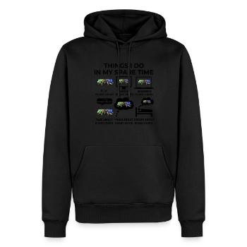 Ce que je fais pendant mon temps libre - Rugby Union - Sweat à capuche Premium bio Homme - noir - Devant - Nico (187cm)