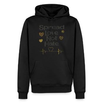 Verbreiten Sie Liebe statt Hass - Männer Premium Bio Hoodie - Schwarz - Vorne - Nico (187cm)