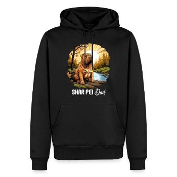 Shar Pei - Sweat à capuche Premium bio Homme - noir - Devant - Nico (187cm)