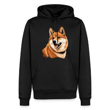 Shiba Inu - Männer Premium Bio Hoodie - Schwarz - Vorne - Nico (187cm)