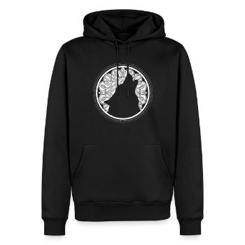Odins Wolf Wölfe Winkinger Keltischer Knoten - Männer Premium Bio Hoodie - Schwarz - Vorne - Nico (187cm)