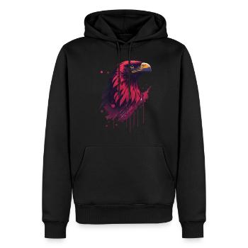 Mascotte d’aigle Pride Sport et Nation Armoiries - Sweat à capuche Premium bio Homme - noir - Devant - Nico (187cm)