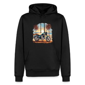 Motorcycle Beach Vintage Trip Biker Design - Men’s Premium Organic Hoodie - black - Front - Nico (187cm)