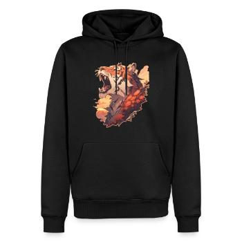 Tiger Wildcat Tiger Baby Baby Tiger Africa - Sweat à capuche Premium bio Homme - noir - Devant - Nico (187cm)