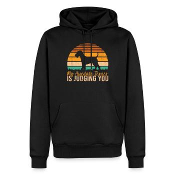 Airedale Terrier Gifts - Männer Premium Bio Hoodie - Schwarz - Vorne - Nico (187cm)
