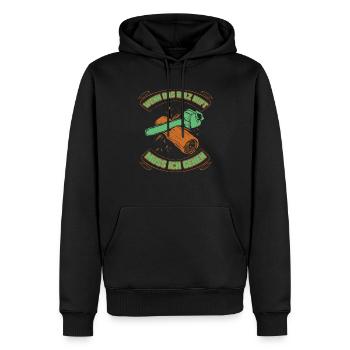 Holzfäller Geschenk für Waldarbeiter Das Holz Ruft - Männer Premium Bio Hoodie - Schwarz - Vorne - Nico (187cm)