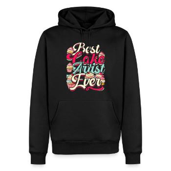 Pâtissier, Pâtissier, Pâtissier - Sweat à capuche Premium bio Homme - noir - Devant - Nico (187cm)