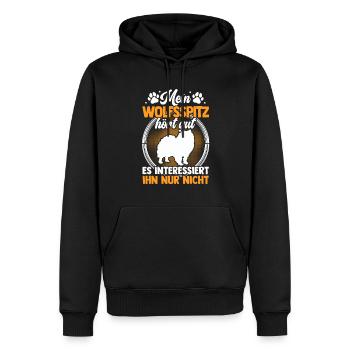 Mein Wolfsspitz hört gut Deutscher Spitz - Männer Premium Bio Hoodie - Schwarz - Vorne - Nico (187cm)