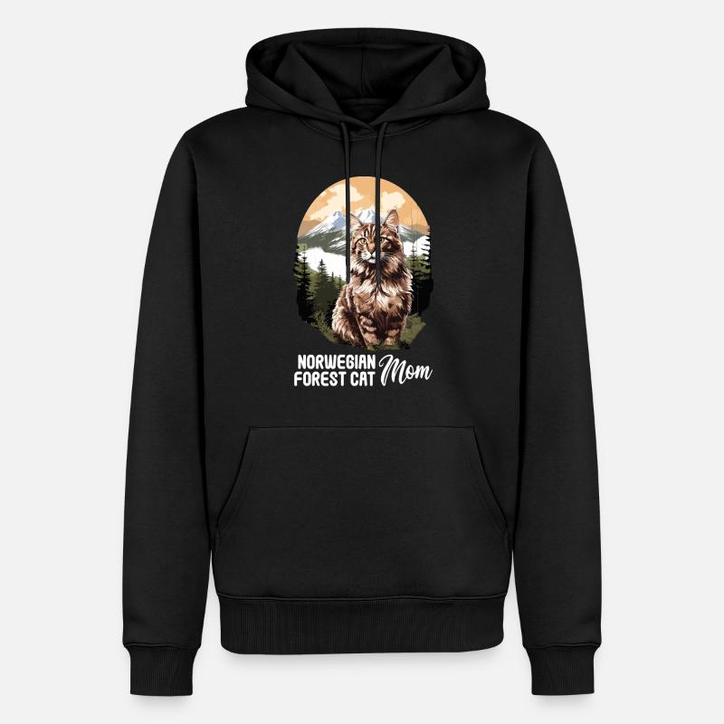 Norwegian Forest Cat - Männer Premium Bio Hoodie - Schwarz