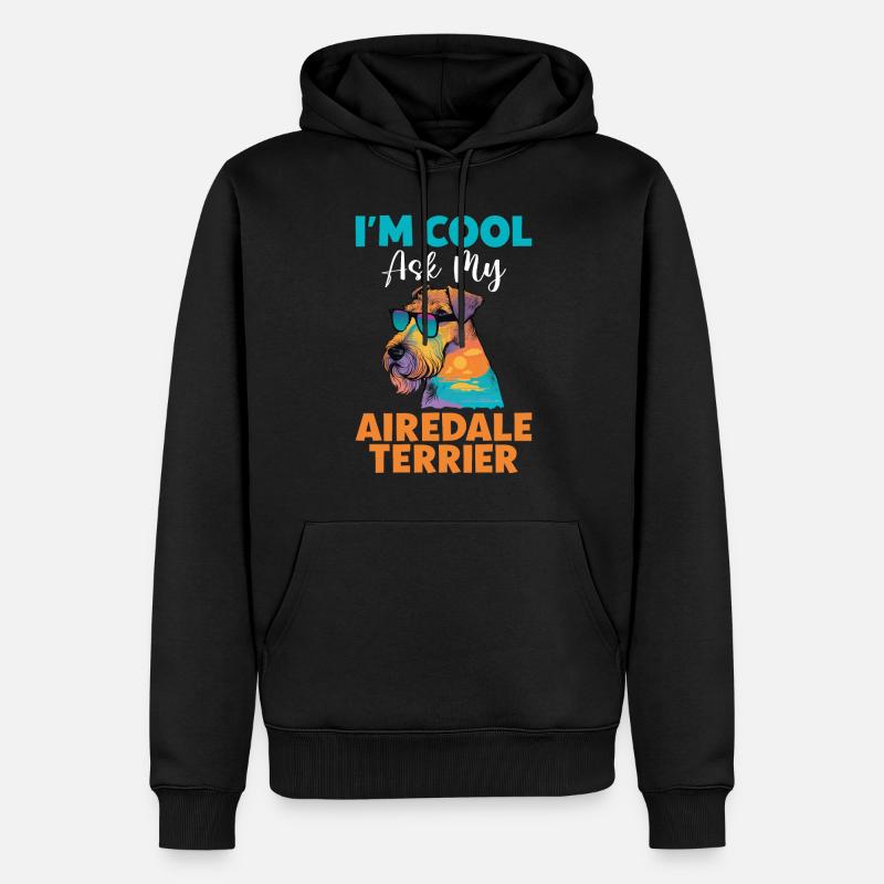 Cadeaux Airedale Terrier - Sweat à capuche Premium bio Homme - noir