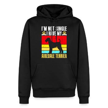 Airedale Terrier Gifts - Männer Premium Bio Hoodie - Schwarz - Vorne - Nico (187cm)