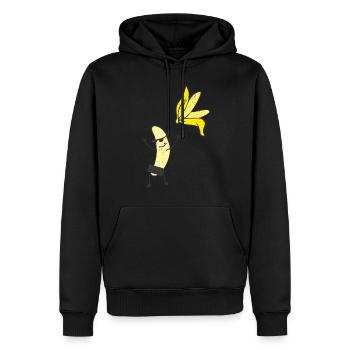 Nackte Banane Früchte Frucht Freikörperkultur - Männer Premium Bio Hoodie - Schwarz - Vorne - Nico (187cm)