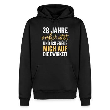 Ehe Nelkenhochzeit 28 Jahre Verheiratet Hochzeitst - Männer Premium Bio Hoodie - Schwarz - Vorne - Nico (187cm)