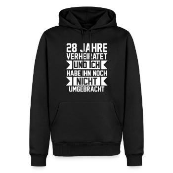 Ehe Nelkenhochzeit 28 Jahre Verheiratet Hochzeitst - Männer Premium Bio Hoodie - Schwarz - Vorne - Nico (187cm)
