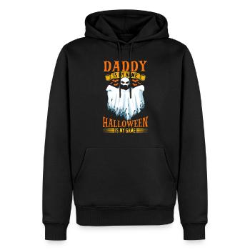 Papa est mon nom Halloween est mon jeu - Daddy Hall - Sweat à capuche Premium bio Homme - noir - Devant - Nico (187cm)