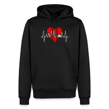 Kiel Skyline Heartbeat Fan Heart Love Love Kieler - Sweat à capuche Premium bio Homme - noir - Devant - Nico (187cm)