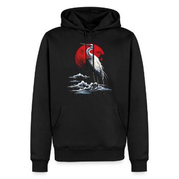 Japanischer Vogel Natur Japan Kultur Wildtiere - Männer Premium Bio Hoodie - Schwarz - Vorne - Nico (187cm)