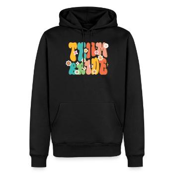 Demoiselle d’honneur fille groovy bachelorette - Sweat à capuche Premium bio Homme - noir - Devant - Nico (187cm)