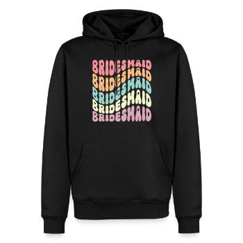 Demoiselle d’honneur fille groovy bachelorette - Sweat à capuche Premium bio Homme - noir - Devant - Nico (187cm)