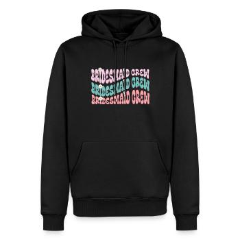 Demoiselle d’honneur fille groovy bachelorette - Sweat à capuche Premium bio Homme - noir - Devant - Nico (187cm)