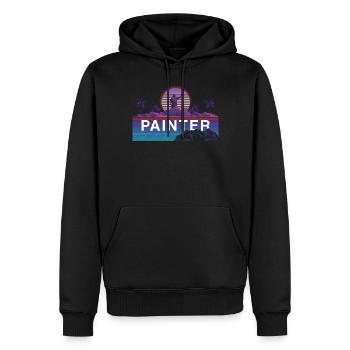 House Painter Decorator Retro 80s - Men’s Premium Organic Hoodie - black - Front - Nico (187cm)