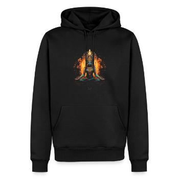 Hindouisme Méditation Hindou - Sweat à capuche Premium bio Homme - noir - Devant - Nico (187cm)