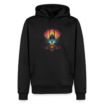 Hikers Landscape Hiking Forest Holidays - Men’s Premium Organic Hoodie - black - Front - Nico (187cm)