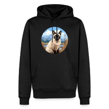 Siamese Cat Siamkatze - Männer Premium Bio Hoodie - Schwarz - Vorne - Nico (187cm)