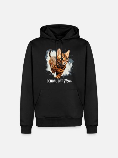 Bengal Cat - Men’s Premium Organic Hoodie - black