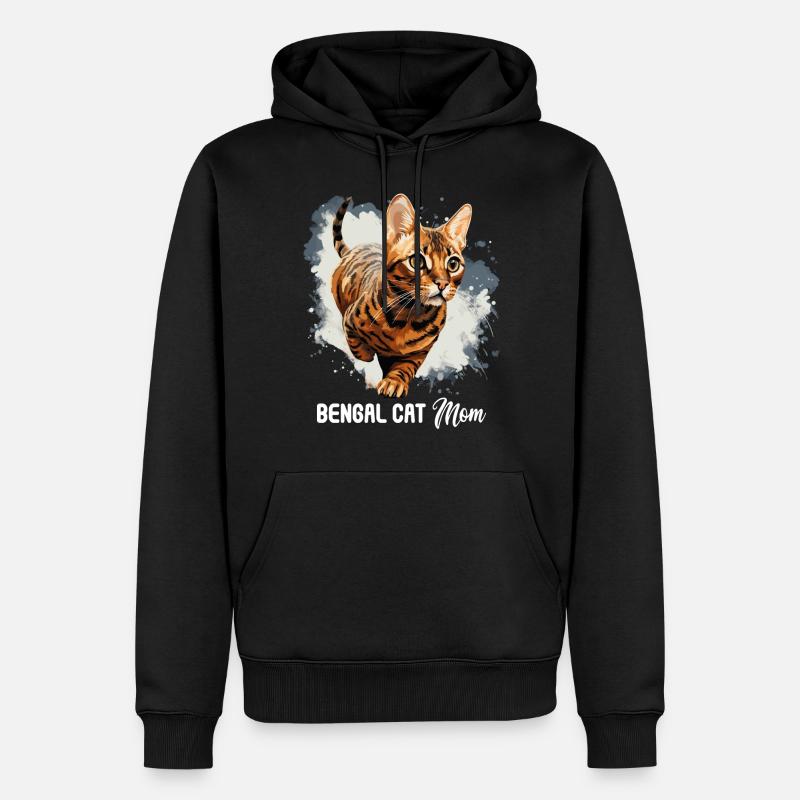 Chat du Bengale - Sweat à capuche Premium bio Homme - noir