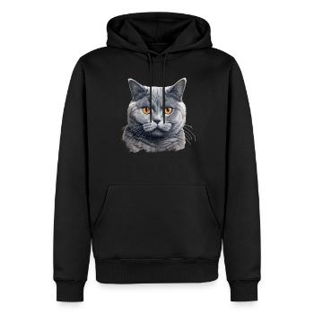 British Shorthair - Männer Premium Bio Hoodie - Schwarz - Vorne - Nico (187cm)