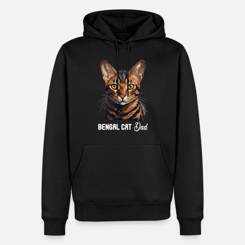 Chat du Bengale - Sweat à capuche Premium bio Homme - noir