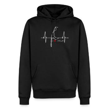 Sylt Skyline Nordsee Herzschlag Nordfriesen Sylter - Männer Premium Bio Hoodie - Schwarz - Vorne - Nico (187cm)