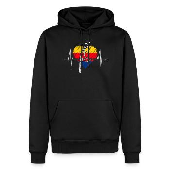 Sylt Skyline Nordsee Herzschlag Nordfriesen Sylter - Männer Premium Bio Hoodie - Schwarz - Vorne - Nico (187cm)