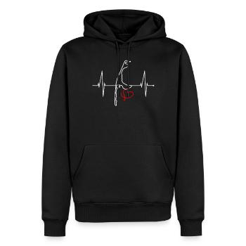 Sylt Skyline Nordsee Herzschlag Nordfriesen Sylter - Männer Premium Bio Hoodie - Schwarz - Vorne - Nico (187cm)