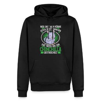 Chinchilla streicheln Nagetier Wollmaus - Männer Premium Bio Hoodie - Schwarz - Vorne - Nico (187cm)