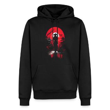 Geisha Kyoto Kimono Culture Sanctuaire Anime Samouraï - Sweat à capuche Premium bio Homme - noir - Devant - Nico (187cm)