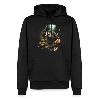 Drôle, Mignon, Animaux sauvages - Sweat à capuche Premium bio Homme - noir - Devant - Nico (187cm)
